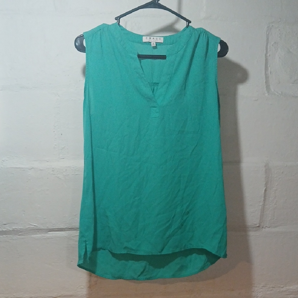 Chaus Teal Sleeveless Blouse